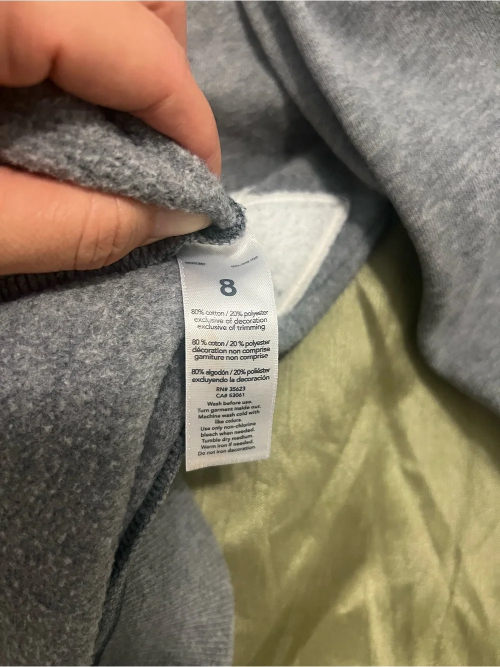 Carter's Gray Sweatshirt with Green Dinosaur Graphic size 8
